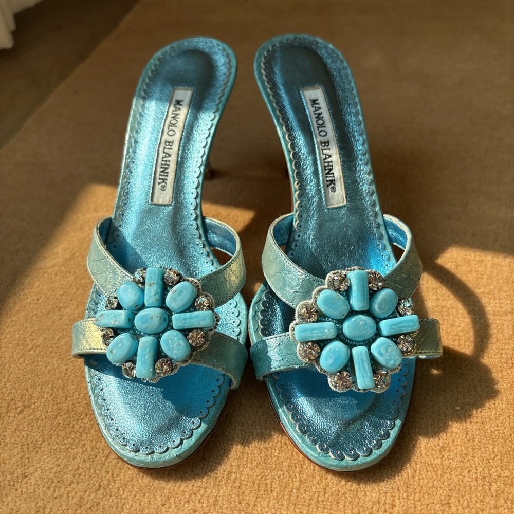 Manolo Snakeskin Sandals